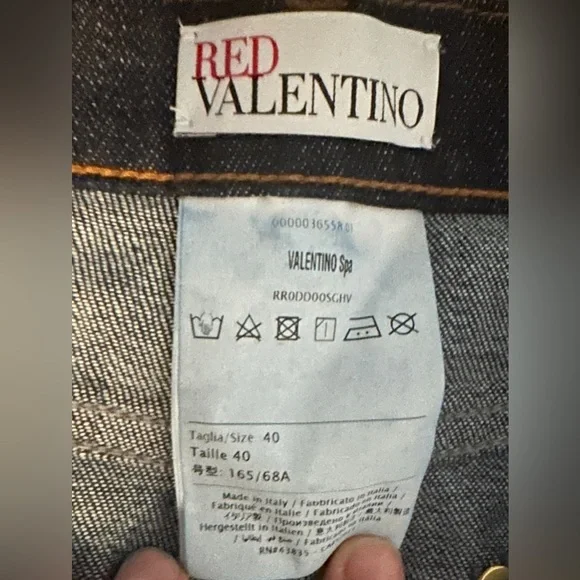 Red Valentino Scalloped hem denim mini skirt size 40 - Picture 5 of 6